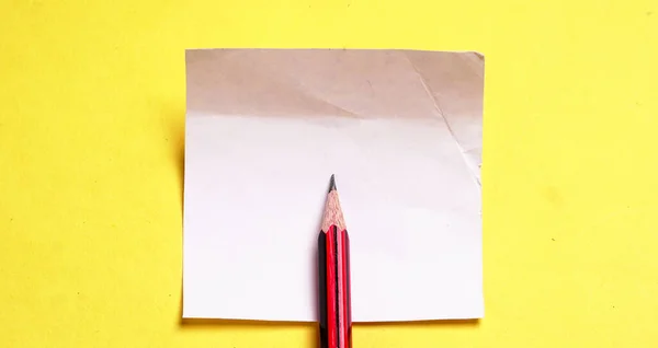 Pencil Blank Paper Bright Background Closeup — ストック写真