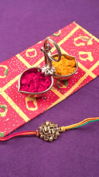 Gelang Tradisional India Calls Rakhi Suster Ties Brothers Wrist Ocassion — Stok Foto