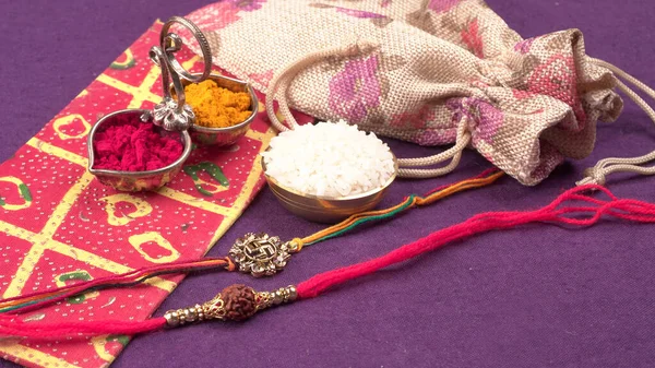 Traditional Indian Bracelets Calls Rakhi Sister Ties Brothers Wrist Ocassion — 스톡 사진