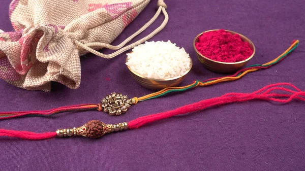 Traditional Indian Bracelets Calls Rakhi Sister Ties Brothers Wrist Ocassion — Foto de Stock