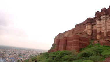 Ancient temple on hill near Indian city