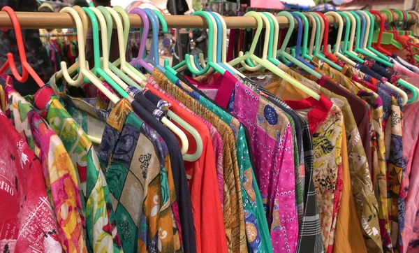 Colorful Indian clothes on market