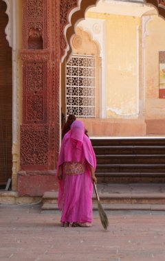 Indian women in traditional clothes outdoors