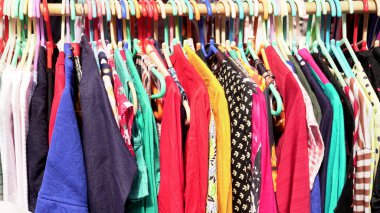Colorful Indian clothes on market