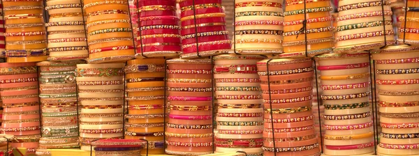 Traditional Colorful Pots Indian Market — Fotografia de Stock
