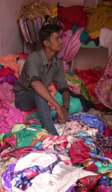 Traditional clothing in Indian market