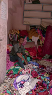 Traditional clothing in Indian market