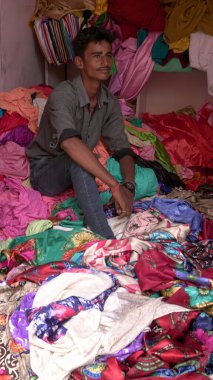 Traditional clothing in Indian market