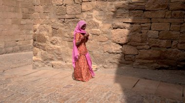 Indian woman in ancient city