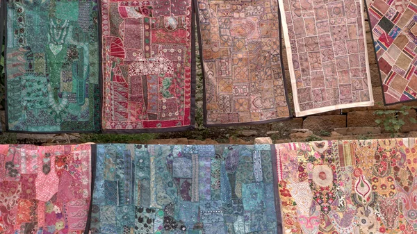 Traditional Colorful Carpets Street Indian City —  Fotos de Stock