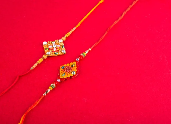 Traditional Indian Jewelry Red Background — Zdjęcie stockowe