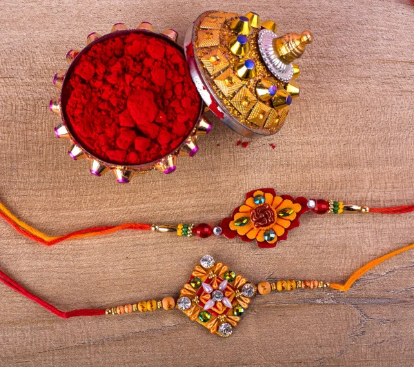 Traditional Indian Jewelry Spice Wooden Background – stockfoto