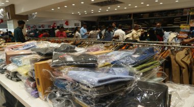 Indoors of clothing store in India