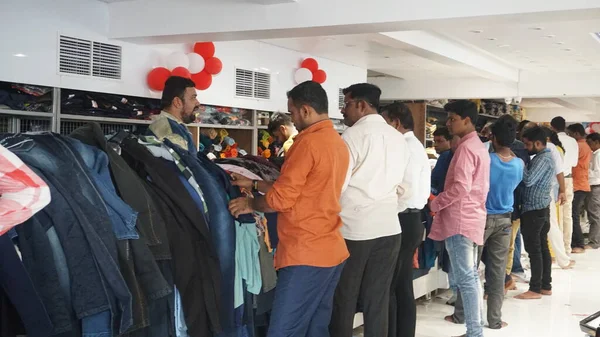 Indoors of clothing store in India