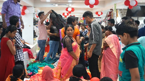 Indoors of clothing store in India