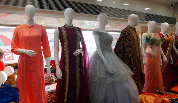 Indoors of clothing store in India