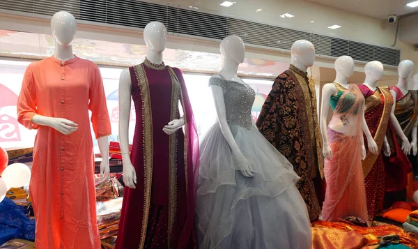 Indoors of clothing store in India