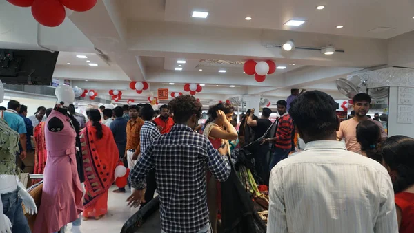 Indoors of clothing store in India
