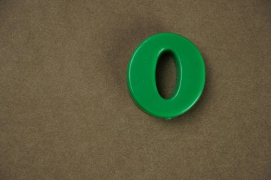 Letter O isolated on brown background