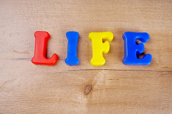Life Word Wooden Background — Foto de Stock