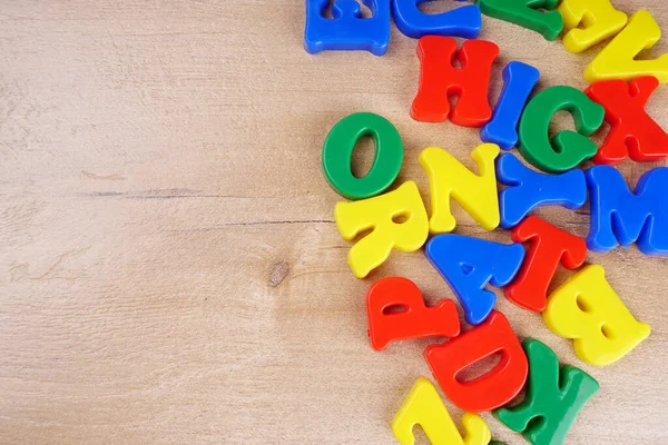 Colorful Alphabet Letters Wooden Background — Foto de Stock