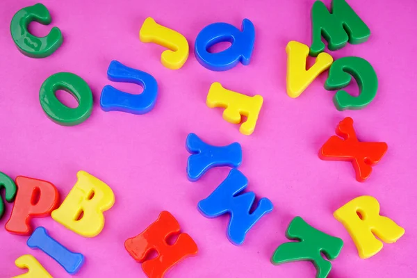 Colorful Alphabet Letters Pink Background — Foto de Stock