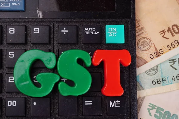 Gst Word Calculator Money Banknotes — ストック写真