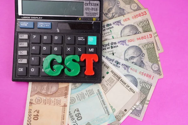 Gst Word Calculator Money Banknotes — ストック写真