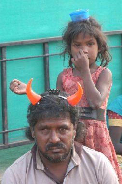 Typical poor family in India