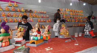Ganesha Hindu statues selling on Indian market