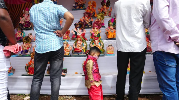 Ganesha Hindu statues selling on Indian market