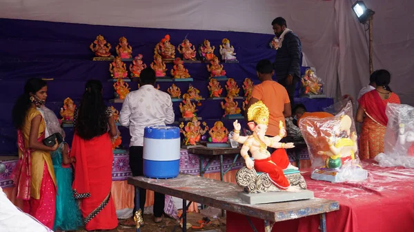 Ganesha Hindu statues selling on Indian market