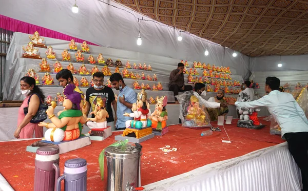 Ganesha Hindu statues selling on Indian market