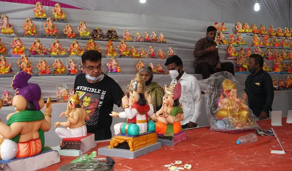 Ganesha Hindu statues selling on Indian market