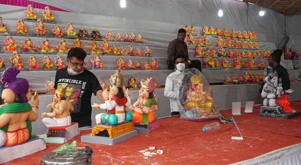 Ganesha Hindu statues selling on Indian market