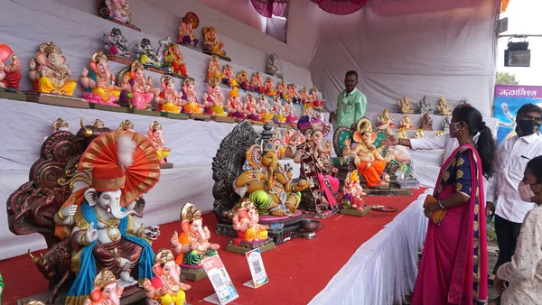 Ganesha Hindu statues selling on Indian market