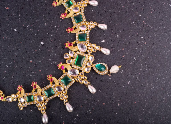 Beautiful jewelry necklace with precious stones