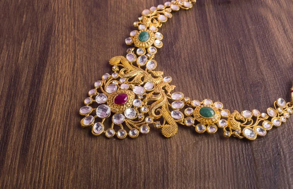 Beautiful Jewelry Necklace Precious Stones — Stock Photo, Image