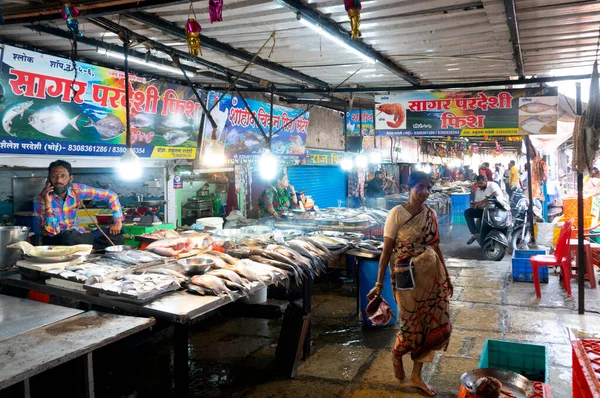 Traditioneller Lokaler Markt Indien Sektion Meeresfrüchte — Stockfoto