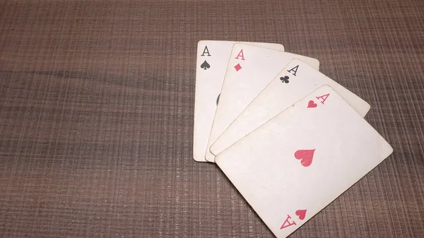 Ász Játék Kártyák Háttér — Stock Fotó