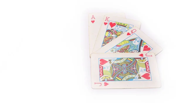 Játékkártyák Készlete Fehér Alapon — Stock Fotó