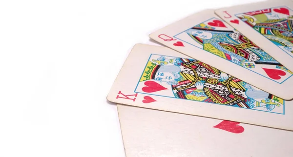 Beyaz Arkaplanda Oyun Kartları Kümesi — Stok fotoğraf