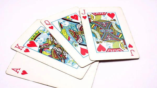 Set Speelkaarten Witte Achtergrond — Stockfoto