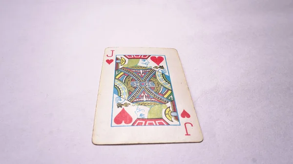 Joker Hrací Karta Bílém Pozadí — Stock fotografie