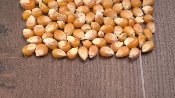 Close View Corn Seeds Wooden Background — Stock Photo, Image