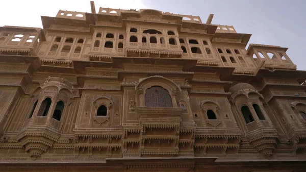 Detalhes Das Belas Janelas Escultura Edifício Patrimônio Rajasthan Feitas Calcário — Fotografia de Stock