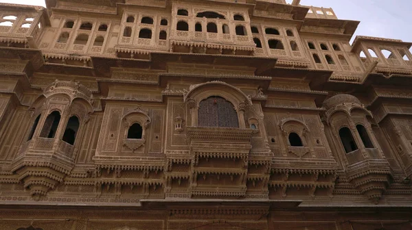 Detalles Las Hermosas Ventanas Tallado Del Edificio Del Patrimonio Rajastán —  Fotos de Stock
