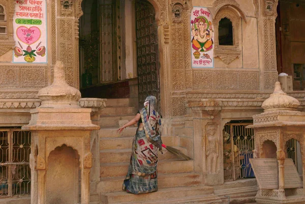 Jaisalmer Indie Srpna 2019 Ulice Starověkého Zlatého Města Jaisalmer Rádžasthánu — Stock fotografie