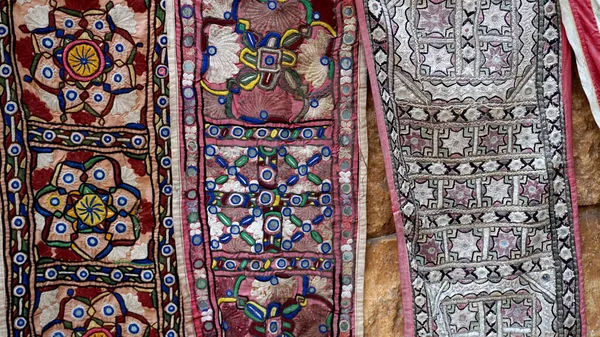 Widok Indyjskiego Ręcznie Robione Mozaiki Dywan Mieście Jaisalmer Rajasthan Indie — Zdjęcie stockowe