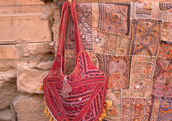 Close View Traditional Handmade Handbag Street Market — Stock Photo, Image